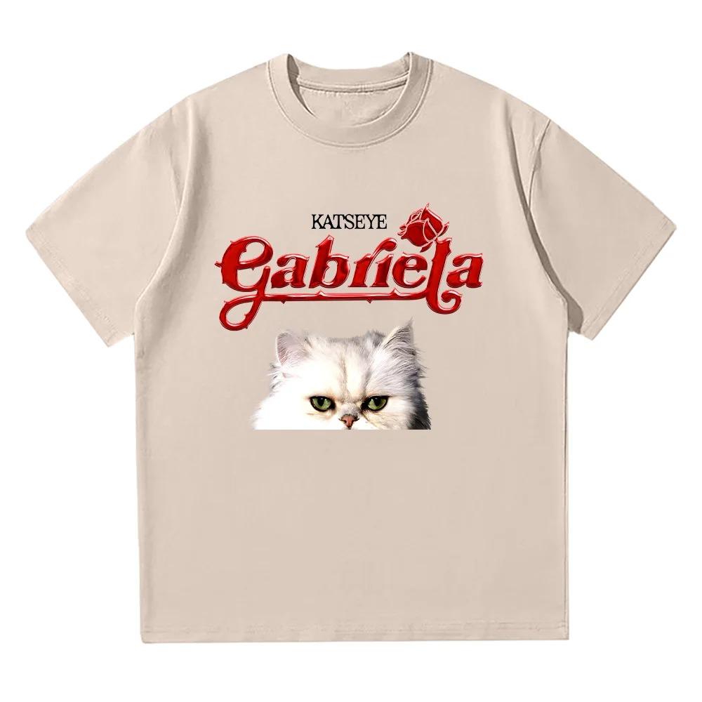 Katseye Gabriela 2025 New T Shirt Cotton Hip Hop Short Sleeve Kpop Women Men Streetwear High Quality Cotton Best Selling Round