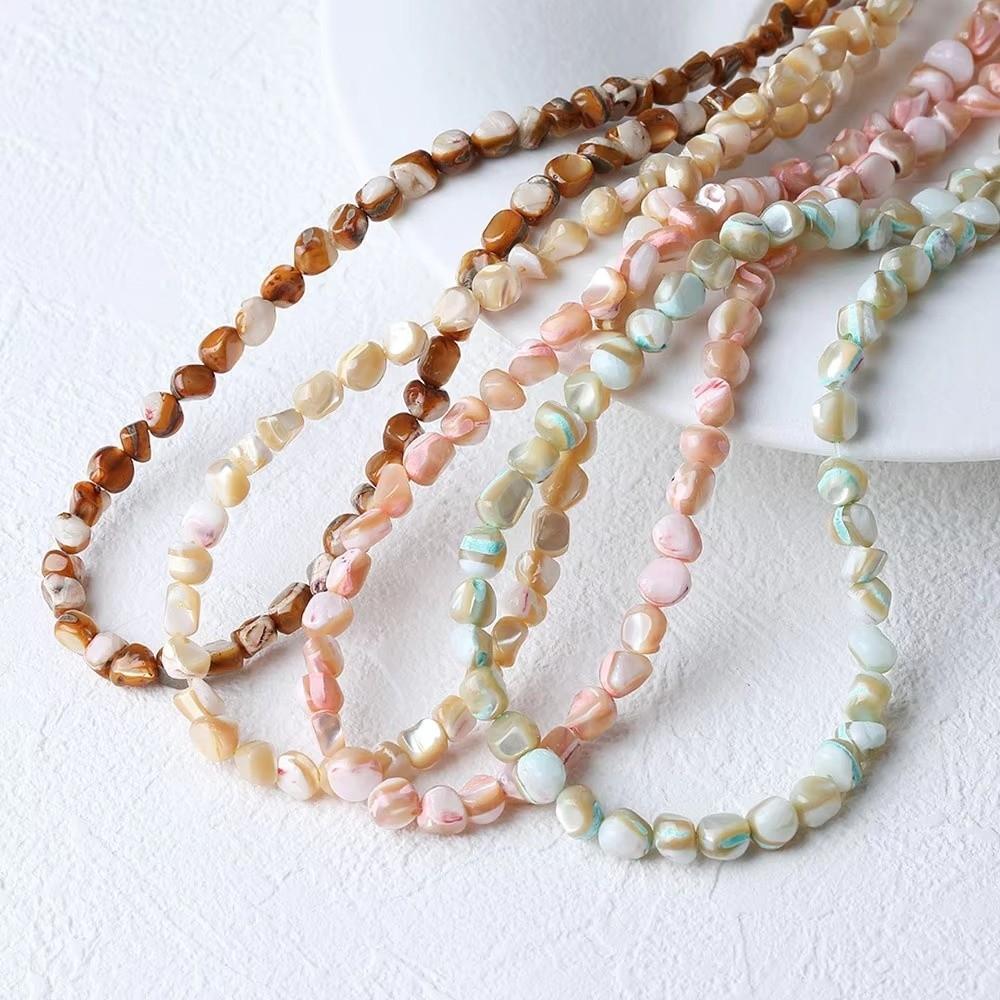 1 Strand Small Hole Beads Shell Beads Irregular Shape Beads For Jewelry DIY For Bracelet Craft