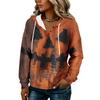 Women's Fashion Hooded Halloween Print Sweatshirt with Buttons for Festive