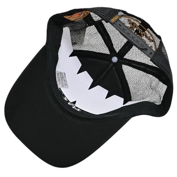 Vanson NVCP-2509 Twill Mesh Cap, Bone, Men's Biker/Motorcycle Hat (JP, Alphabet, Free Size, Black)