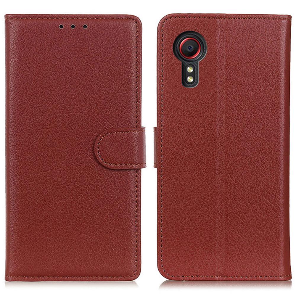 For Samsung Galaxy Xcover7 Leather Case Classic Lychee Texture Phone Wallet Cover