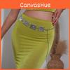 Female Metal Waist Chain With Vintage Carving For Summer Fashion Accessories