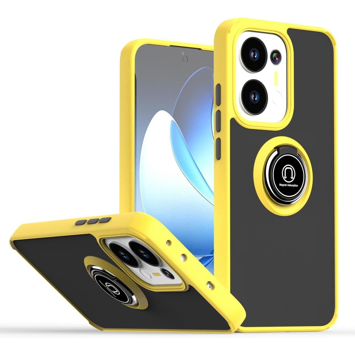 

Чехол Armor Matte для OPPO Reno 13F 13FS 5G Reno13 F FS Reno 13 Pro, чехол-кольцо, магнитная подставка, держатель, противоударный чехол, Fundas Oppo Reno13 FS 4G жёлтый