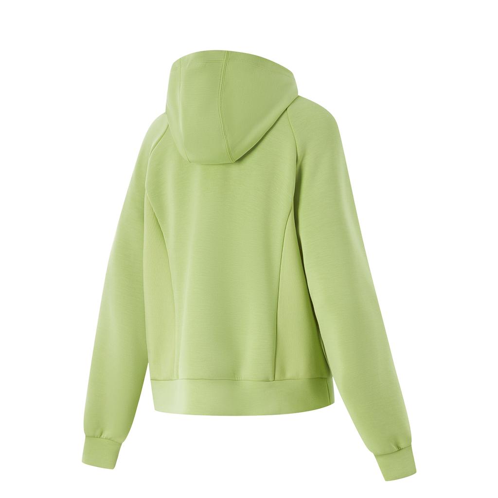 Li Ning Comfortable Versatile Cardigan Hoodie Women Hoodies Fresh-Moss-Green AWDV066-7