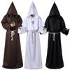 Mittelalterliches Gewand Zauberer Missionar Priester Halloween Sensenmann Schwarzes Kapuzengewand