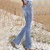 Women's Solid Color Casual Fashion Pants, Solid Color Versatile Slim Fit Jeans