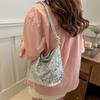 Trendy Sequin Bucket Bag Versatile Shoulder Bag For Women In Black Pink Silver Colors