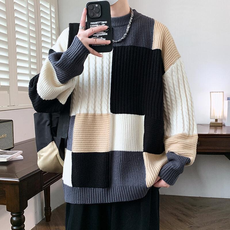

Hot Sale, Winter New Fashion Thickened Crew Neck Sweater, Men s Knitted Sweater Thread M чорний колір сірий