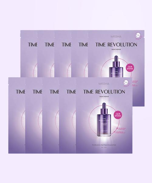 

Missha Time Revolution Night Repair Ampoule Mask 30g (10-Pack) FREE