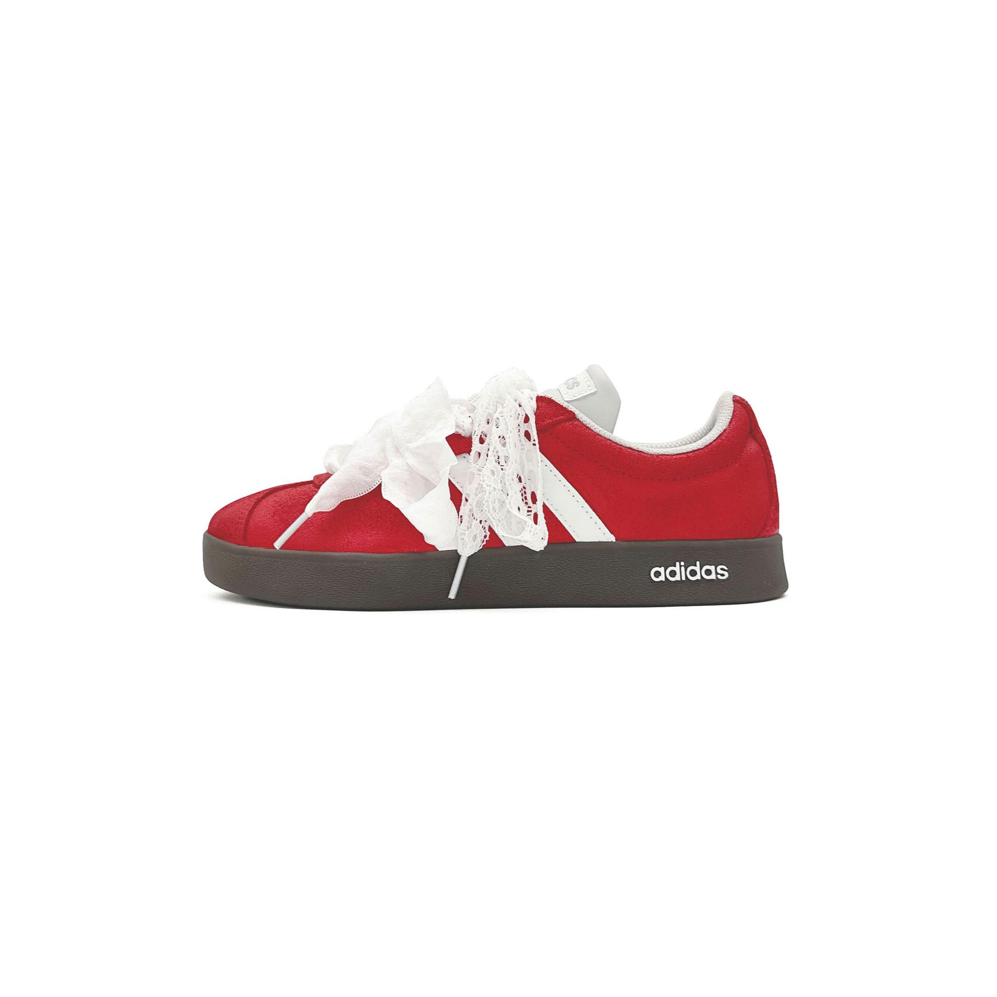 

Adidas VL COURT 2.0 Abrasion Resistant Low top Skateboard Shoes Unisex Red White HQ1802(Team1182-) 40⅔