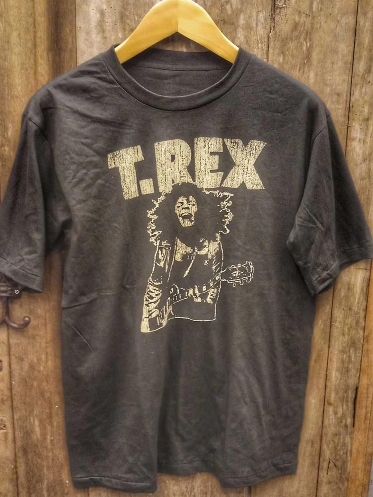 

Рідкісна Бавовняна Футболка З Коротким Рукавом Зображенням T-Rex Band Подарунок Для Шанувальника Розміри від S до 5XL Унісекс Футболка XXXL