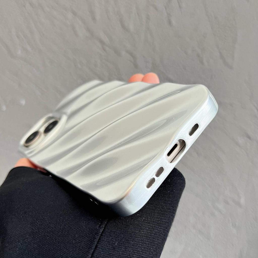 Silbernes Wellen-Handyhülle geeignet für iPhone 11, iPhone 12, iPhone 13