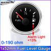 52mm Fuel Level Gauge 2inch Waterproof Pointer Fuel Meter 0-190ohm 240-33ohm Oil Tank Meter with Alarm Red Light for Car Yacht