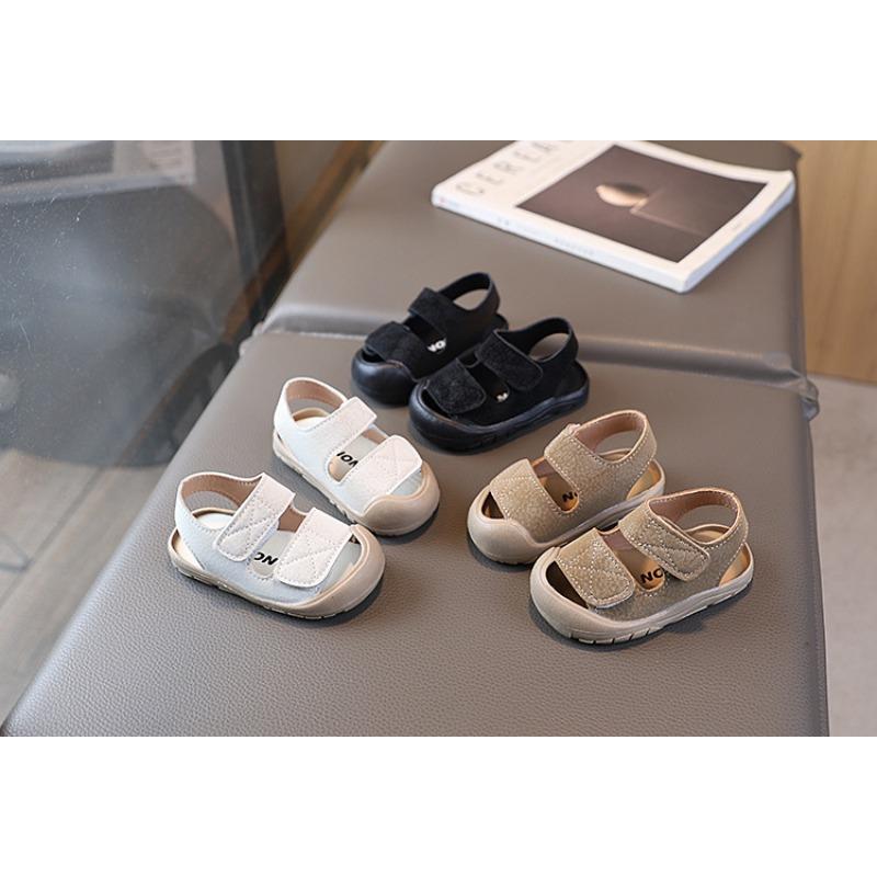 Summer New Boys' Baby Shoes Soft Sole Sandals Girls' Infant Closed-toe Beach Shoes Velcro Walking Shoes