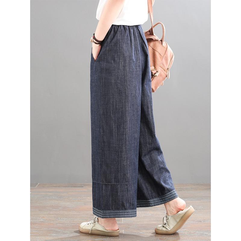 DIMANAF 2025 Women Jeans Casual Harem Pants High Waist Elastic Basic Loose Harem Pants