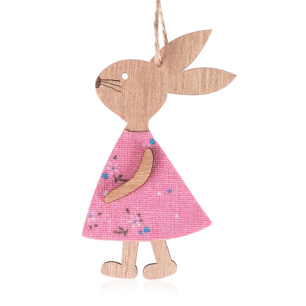 3PCS Natural Party Supplies Home Decorations Easter Rabbit Easter Ornaments Wood Crafts Cute Bunny