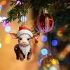 Creative Acrylic Bull Christmas Tree Ornament Colorful Car Interior Decoration