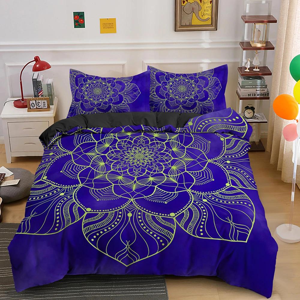 Psychedelic Boho Luxury Bedding Set 3PCS with Pillowcase King Duvet Cover Queen 2/3pcs Polyester Comforter Cover Home Textile