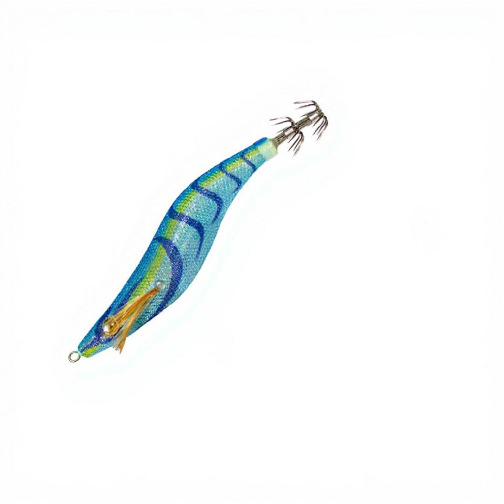 MOKE Wood Shrimp 25# 30# 35# Multi-color Artificial Hard Bait Eye Shrimp Squid Hook Saltwater