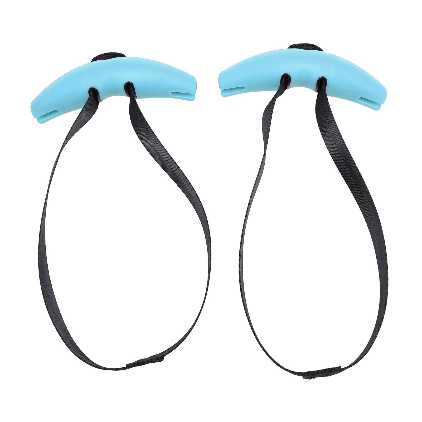 

1 Pair Pull Up Handles with Nylon Webbing TPE Material Arc Workout Grips Home and Gym Workouts Lake Blue
