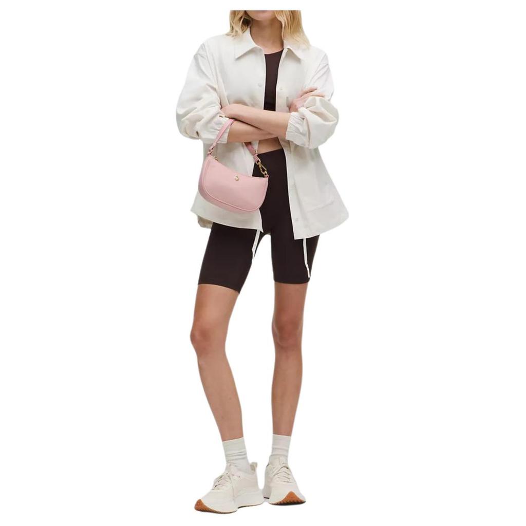 Lululemon City Essentials 1L Metallic Logo Nylon Underarm Mini Bag Women bags Pink-Mist LW9FRIS-069005
