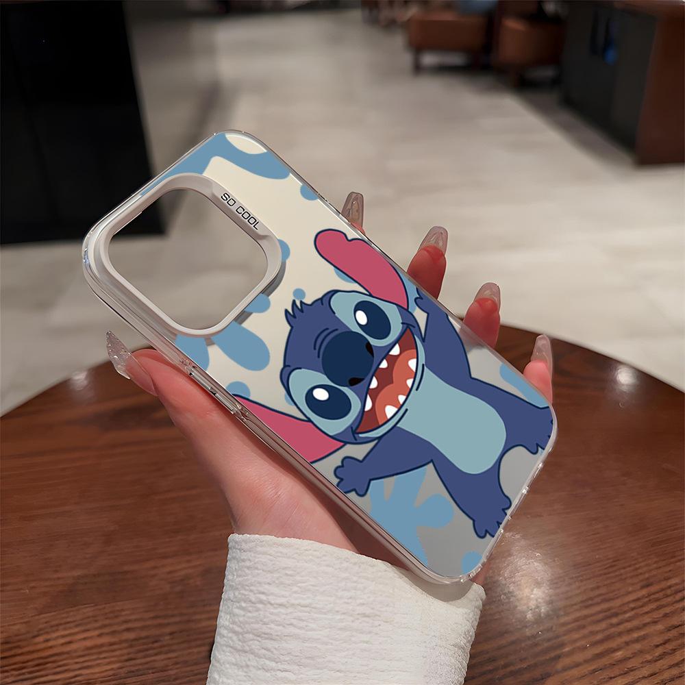 Stitch Cartoon Mobile Phone Case Apple 17promax Cute Anti-drop Colored Silver iPhone16 Mobile Phone Case Couple Model