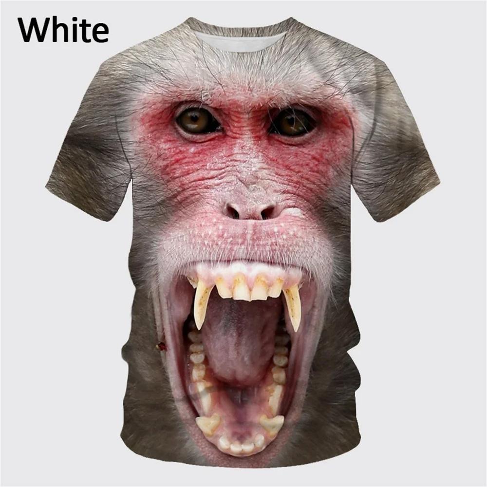 Lässiges Herren 3D Design Parodie Gorilla Lustiges Affen T-Shirt Lustiger Schmollmund Affe 3D Druck Sommer Kurzarmshirt Kinder