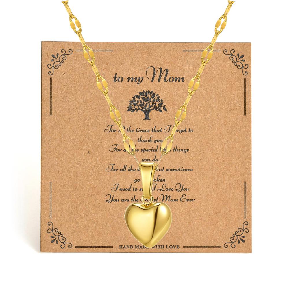 Vnox Sweet Romantic Heart Pendant Necklace Stainless Steel Lip Chain Adjustable Women Choker Female Jewelry Mother's Day Gift