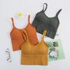 Top a tubino senza schiena a forma di U Kaka alla moda con imbottitura sul petto