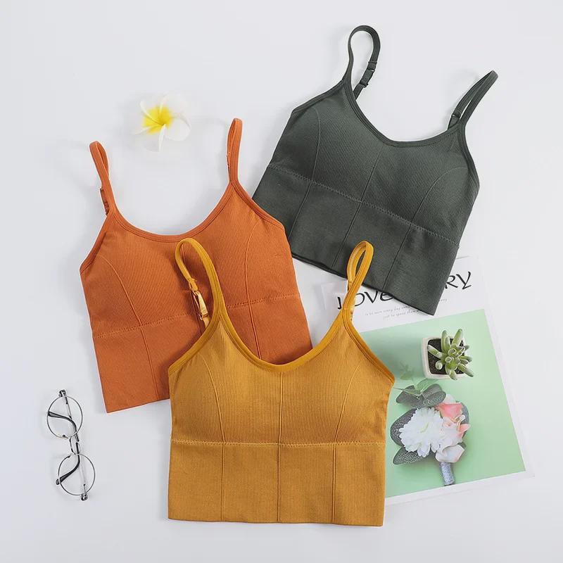 Top a tubino senza schiena a forma di U Kaka alla moda con imbottitura sul petto