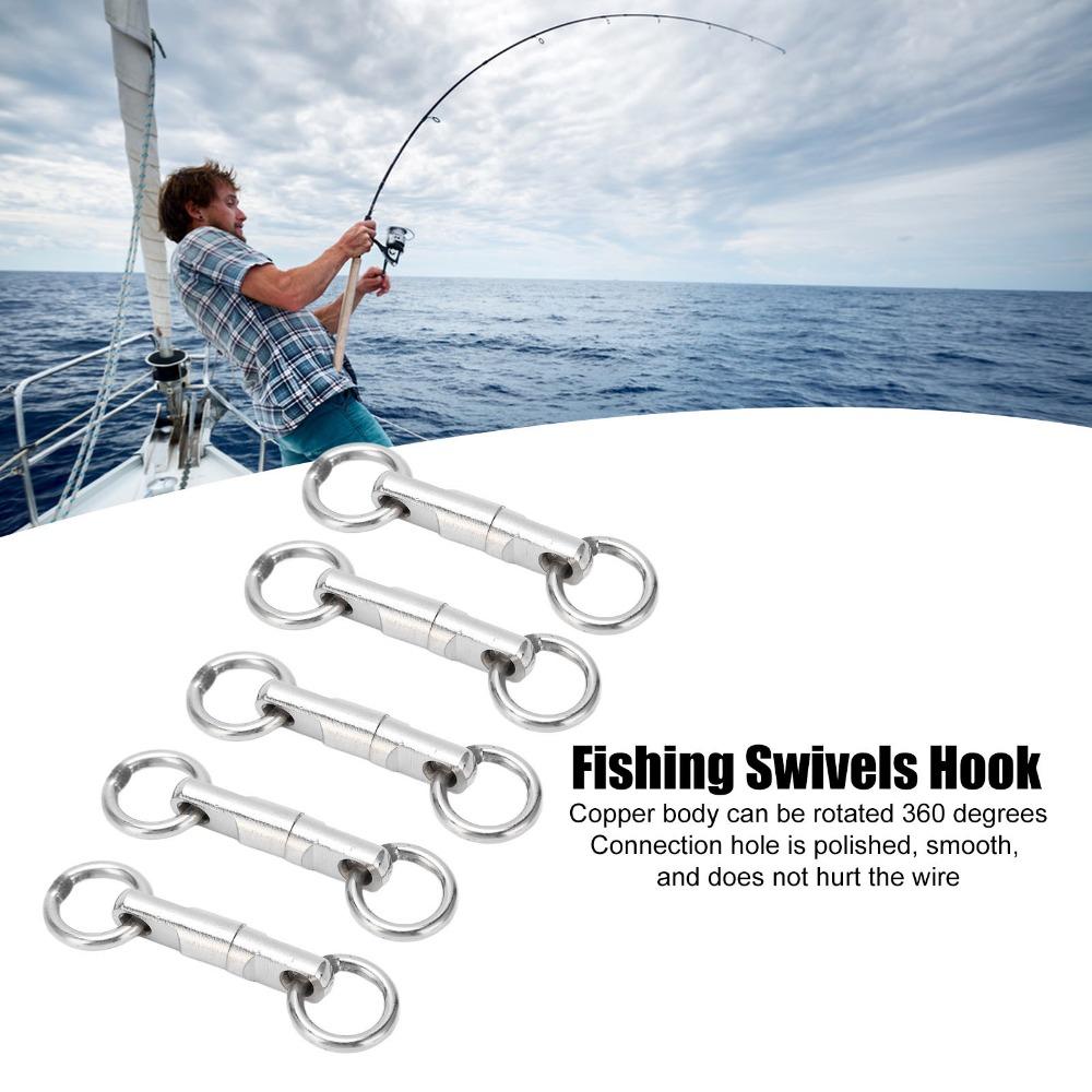 10PCS Column Fishing Ring Swivel 360 Degree Rotation Fishing Swivels  Saltwater Fishing