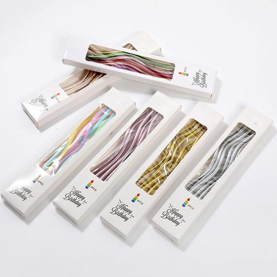 6 stk/sett Bursdagslys God visuell effekt Flere farger Utmerket utførelse Korrosjonsbestandig Langtidsbevaring Kaketoppdekorasjon