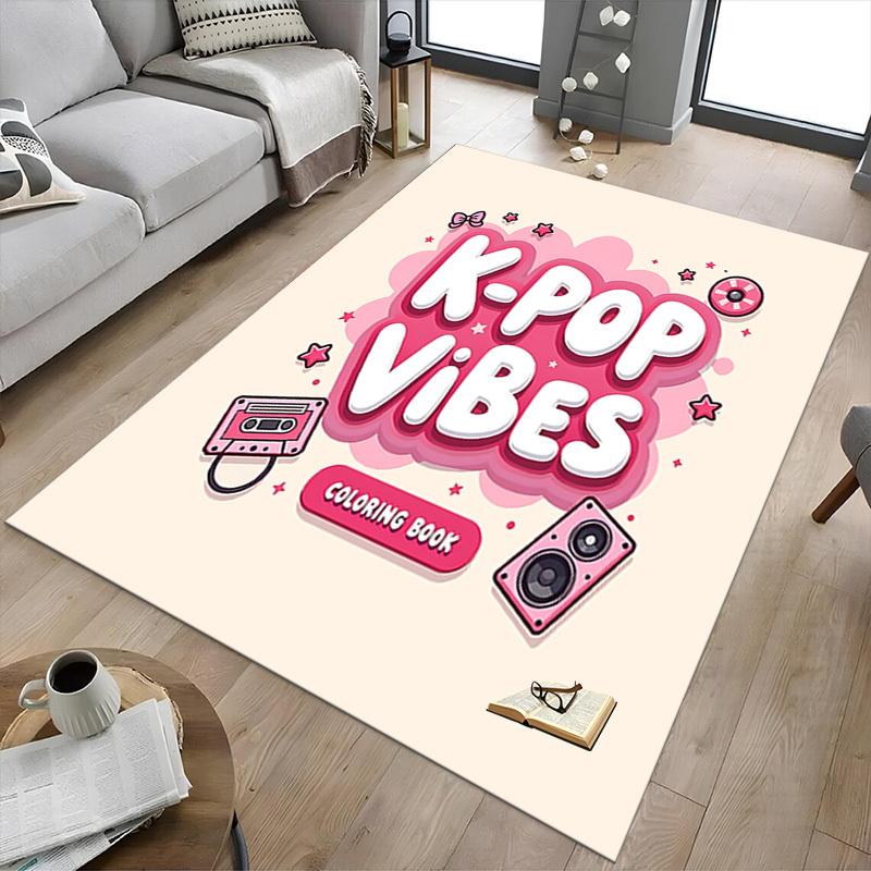 1PC K pop, Vibes Extra Large Non Slip Floor carpet, Office, family, bedroom, Studio Large Area Rug Indoor Rugs