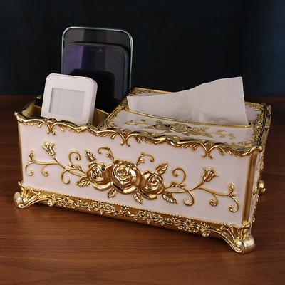 European-style Multi-functional Pumping Tissue Box, Living Room Coffee Napkin with Remote Control, Mobile Phone Storage, Home Creative Decorations