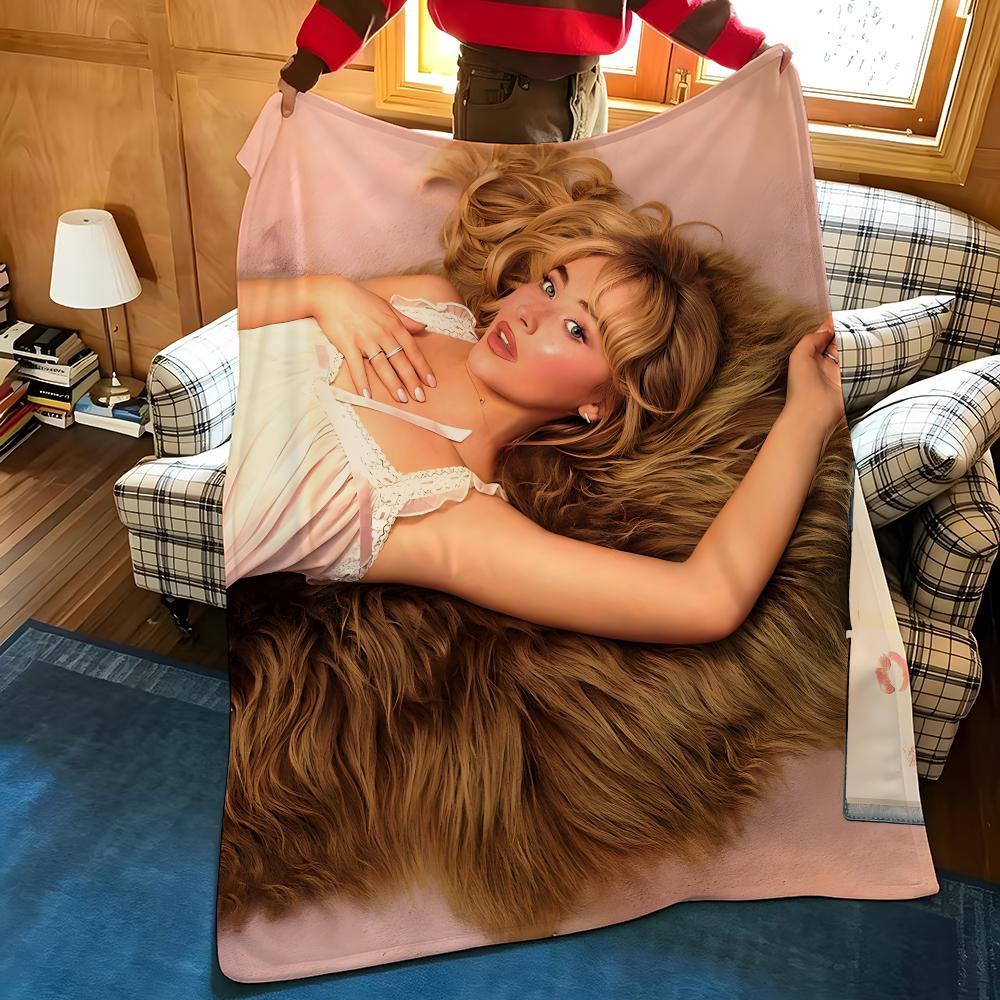 Music S-Sabrina C-Carpenter Throw Flannel Blanket Suitable for Sofas Beds Offices Travel, Camping Chairs