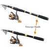 Travel Telescopic Fishing Rod with 12BB Spinning Fishing Reel Carp Bass Freshwater Saltwater Fishing