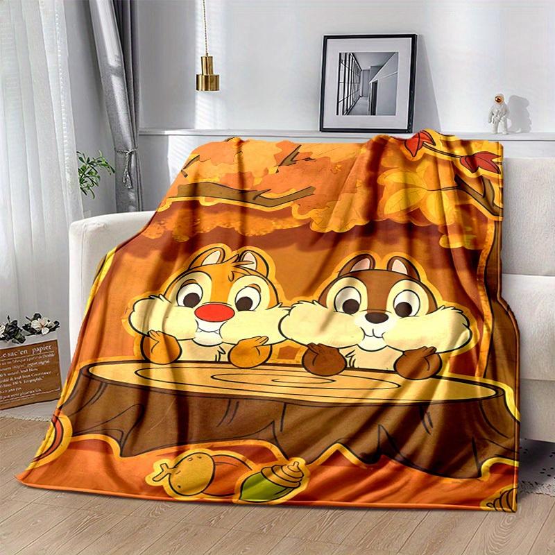 1pc, Autumn Adventure: Chip 'n' Dale Throw Blanket Perfect for Home Decor, Couch Cover, Outdoor Use, Travel, Camping, Car, Beach, Office Nap