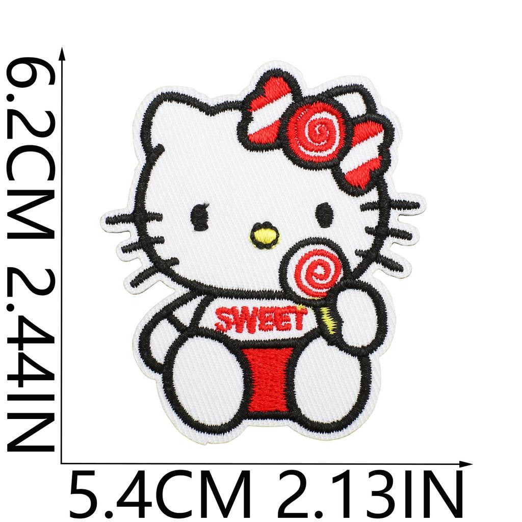 Anime Kitten Embroidery Cloth Sticker Cute Classic Animated Cat Patch Sticker Clothes Dress Up Big Face Cat Embroidery Label