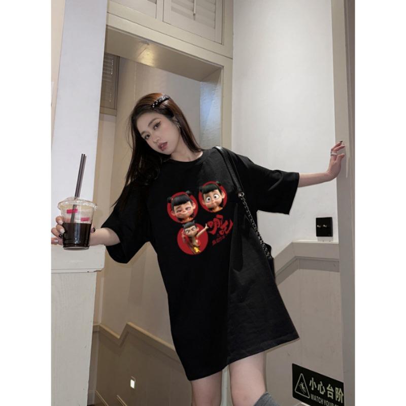 

Женское длинное платье-футболка с коротким рукавом, летнее свободное длинное платье 2XL чёрный