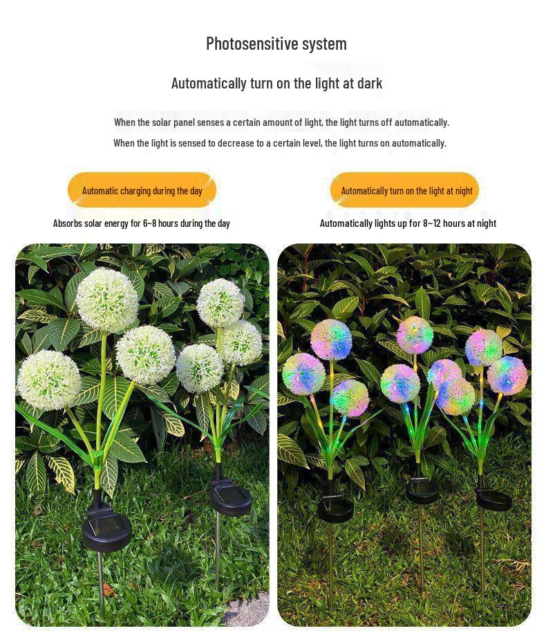 Crossled Outdoor Solar Dandelion Stake: Colorful Garden Atmosphere Light