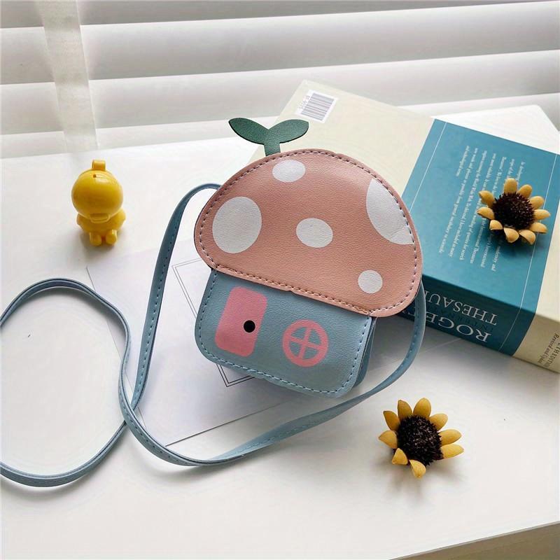 Kids Messenger Bag Cute Cartoon Mushroom House Styling Coin Purse for Baby Girls Fashion Princess Shoulder Bag Girls Gifts