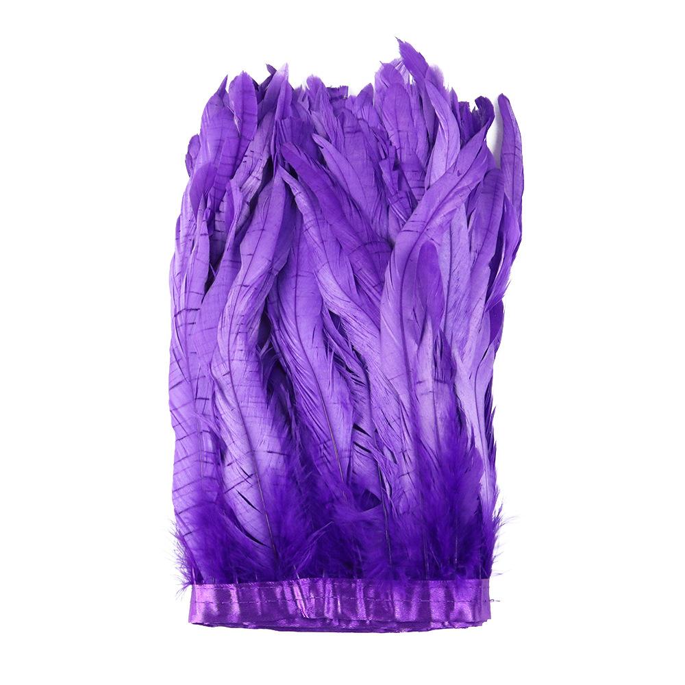 2M Cock Tail Feather Cloth Edge Decoration 25-30Cm 10-12 Inch Chicken Feather Ribbon Wedding Party Decoration Dress