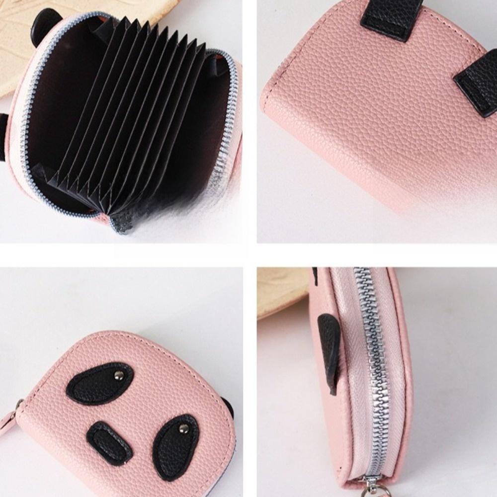 Multiple Card Slots PU Leather Coin Purse Zipper Women Wallet Cute Panda Card Holder Women