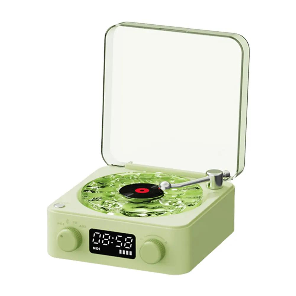 Portable CD Player Bluetooth Speaker Retro Turntable Speaker Support CD BT USB 3.5mm AUX Desktop CD Player for Phone Desktop PC