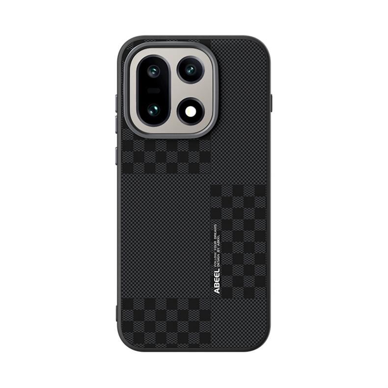 

Деловой узор из углеродного волокна для чехла Magsafe для OnePlus 15 Ультратонкий чехол с тактильным покрытием, беспроводной зарядкой и защитой от падений с карманом OnePlus 15 бежевый