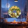 Christmas Wreath Window Stickers Electrostatic Window Decals Wreath Pattern Glass Sticker for Home Shop Xmas Decoration