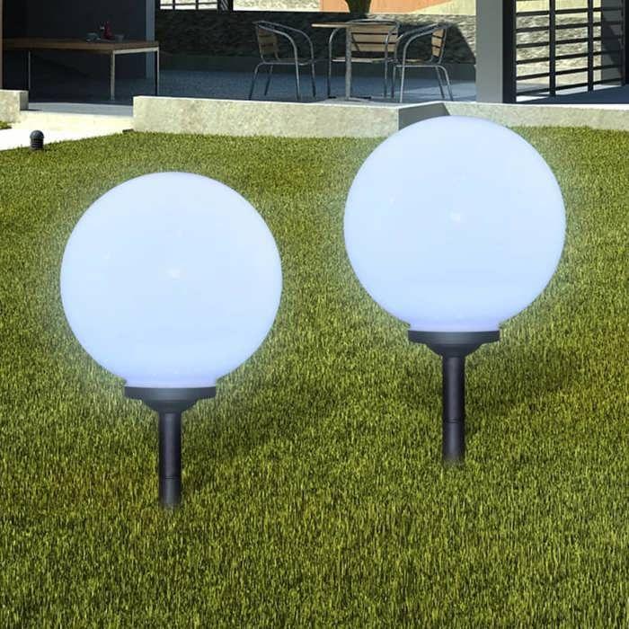 VidaXL 2x Lampe d'Allée d'Extérieur 30 cm avec Piquet Lampe Solaire Éclairage 40865