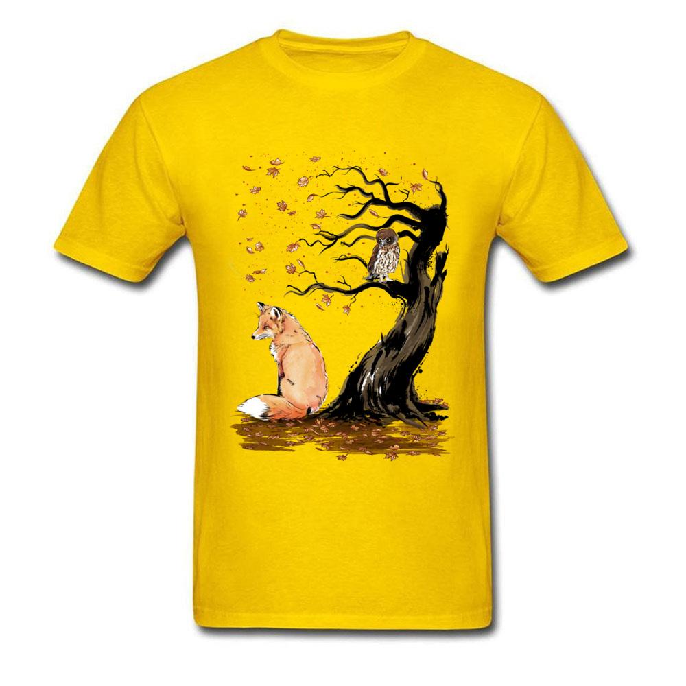 Winds Of Autumn Tee Shirt Art Design Tshirt Men Tshirts Owl  Fox Print Tops Tees Birthday Gift Clothes Custom Cotton Sweaters