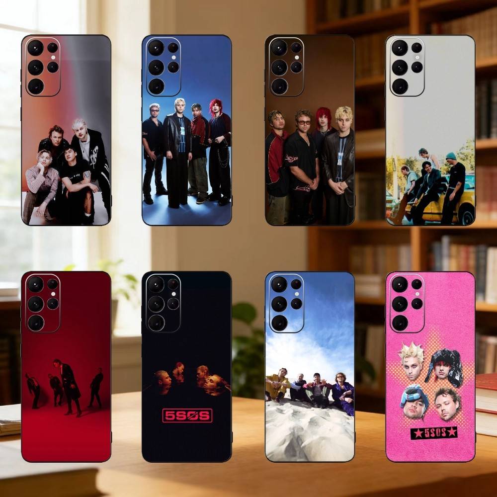 Popular Rock Band 5-5SOS Phone Case For Samsung S25,24,21,22,23,30,Ultra,20,Plus,Fe,Lite,Note Soft Black Cover