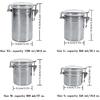 Stainless Steel Canister, Airtight Food Storage Container with Locking Clamp Clear Lids, Food Storage Coffee Beans Canister for Flour Tea Sugar Rice